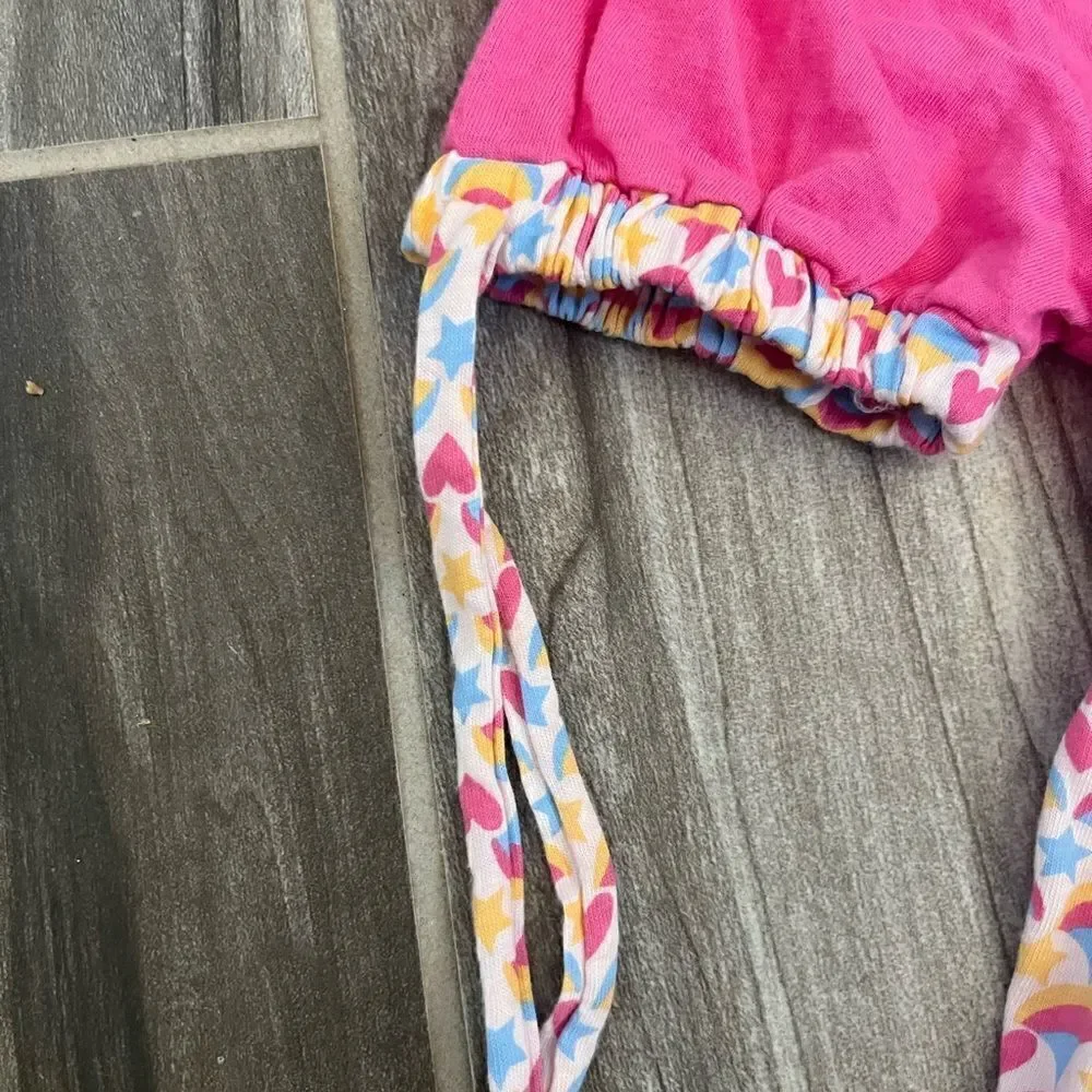 Energie Girls‎ Small Pink Rainbow Print Tie String Sleeve T Shirt